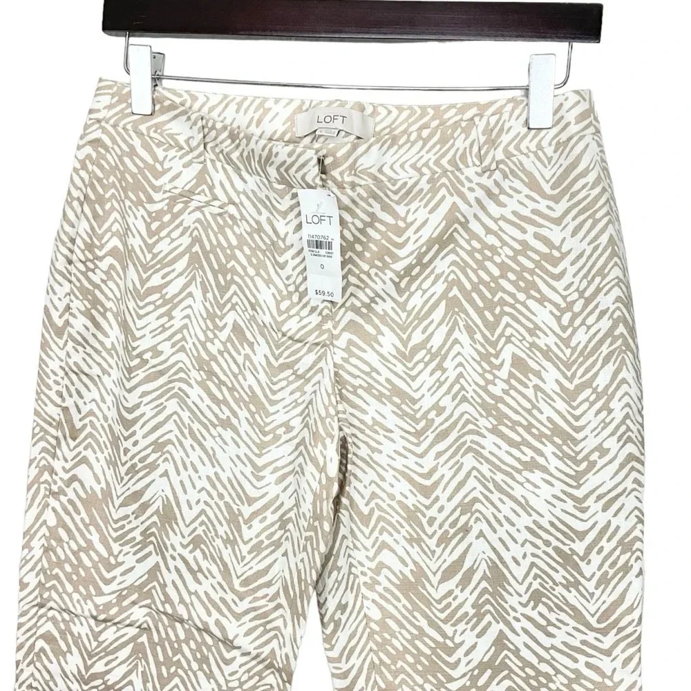 Ann Taylor Loft Beige Cropped Cotton Pants Size 0